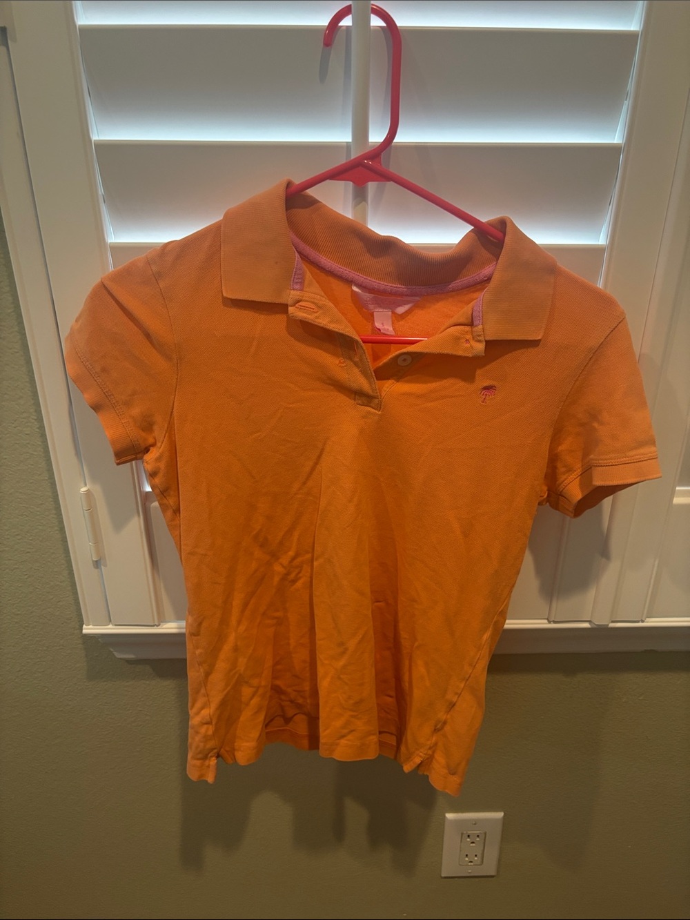 Lilly Pulitzer Orange Short-Sleeve Polo Button-Down